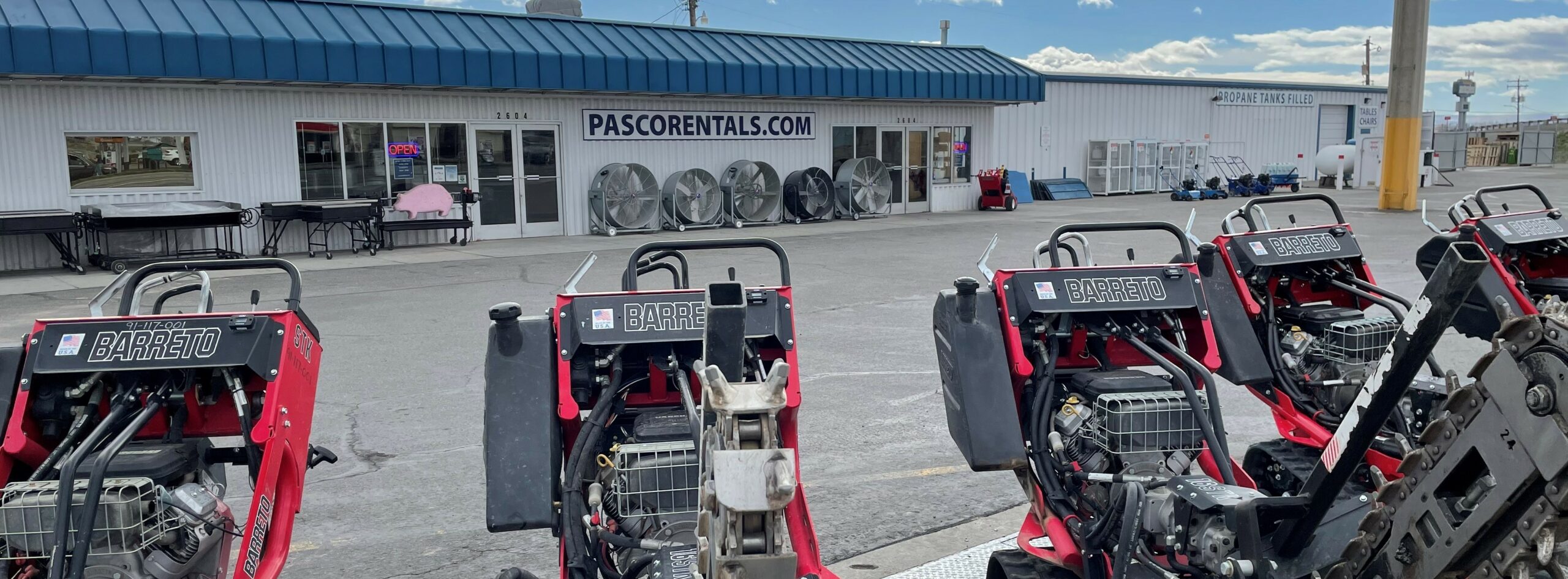 The storefront of your local rental store as seen from Court St. - come visit us at Pasco Rentals today!